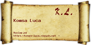 Komsa Luca névjegykártya